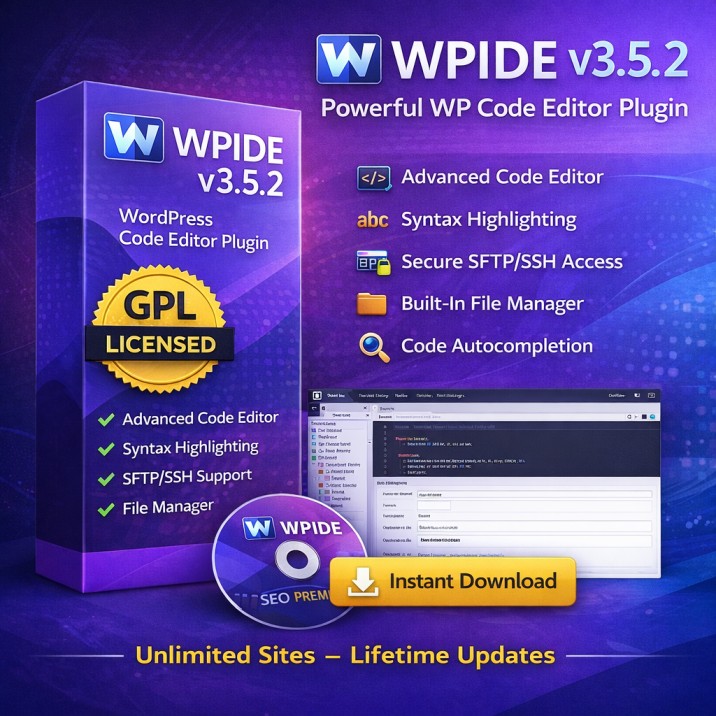 WPIDE GPL – Advanced WordPress Code Editor Plugin Download
