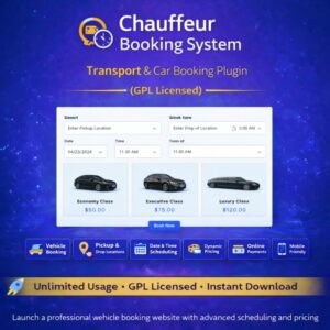 Chauffeur Booking System – Transport & Car Booking Plugin (GPL Licensed)